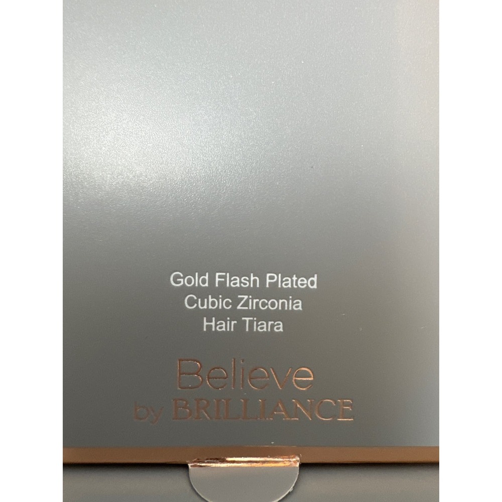 Believe by Brillance Gold Flash Plated Cubic Zirconia Hair Tiara NIB - Picture 4 of 6